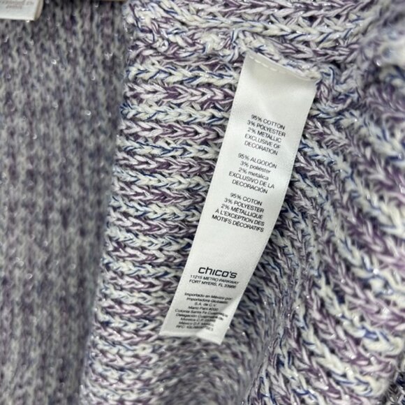 Chicos Structured Cardigan Sweater, marled yarn with FRINGE - Picture 6 of 6